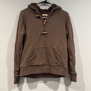 J. Crew Brown Vintage Fleece Sweatshirt with Kangaroo Pocket - Size Medium